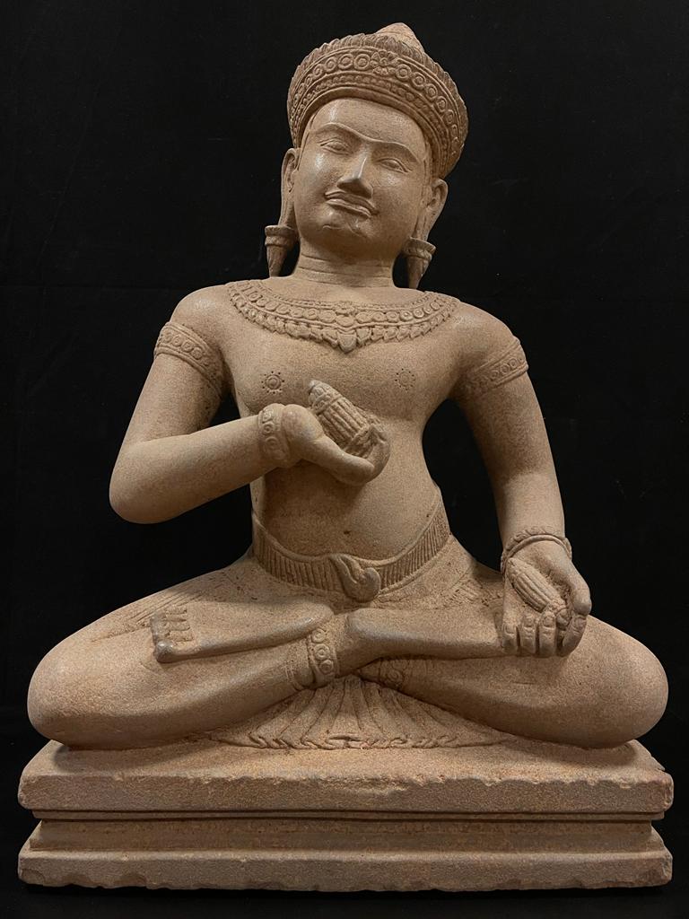 Greystone statue of  seated Vajrasattva- 7116